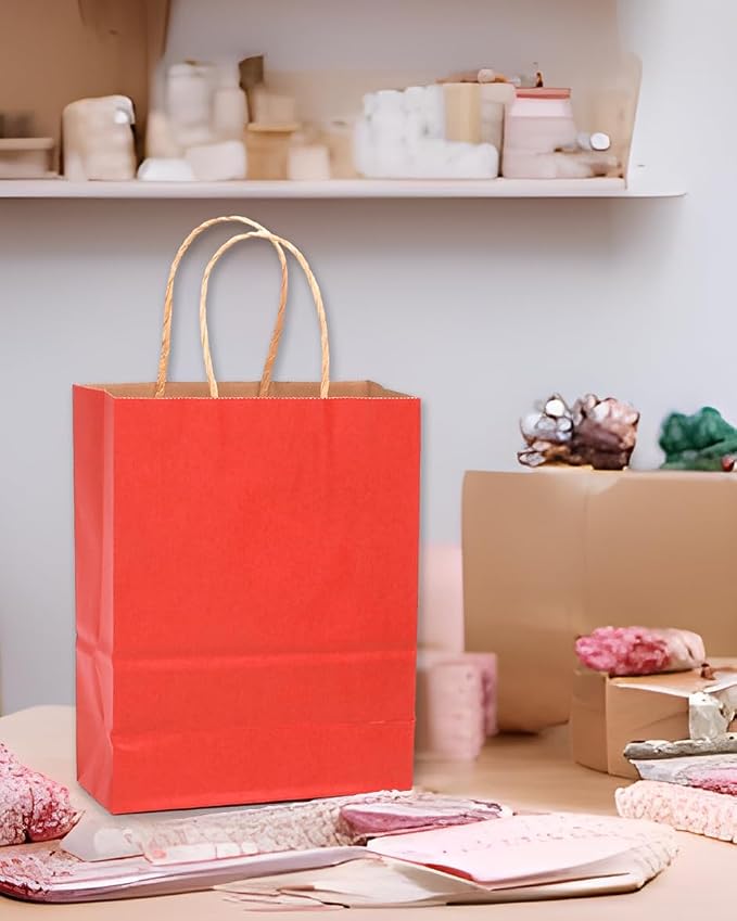 qiqee 32-Packs Red Paper Gift Bags - Image 5