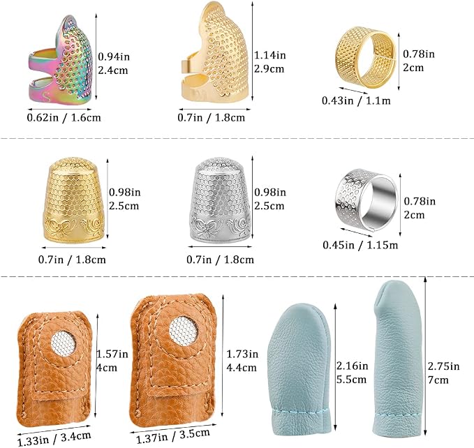 10pcs Hand-Working Sewing Thimble, Metal Finger Shield Ring, Leather Coin - Image 2