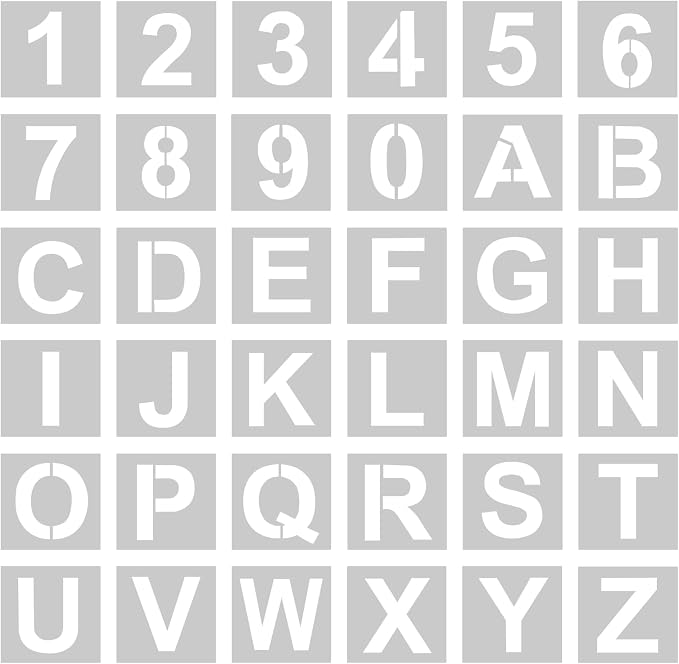 WISYOK 3 Inch 36 Pcs Letter Stencils and Numbers, Reusable Plastic Alphabet Art by WISYOK