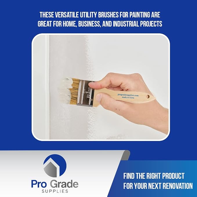 Pro Grade - Chip Brush – Paint Brush Set – 24 Pack - Natural China Bristle - Image 7