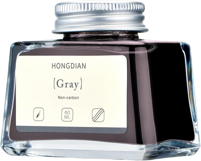 Hongdian Fountain Pen Bottled Ink Gray, 60ml Fountain Pen Ink Bottled - Image 4