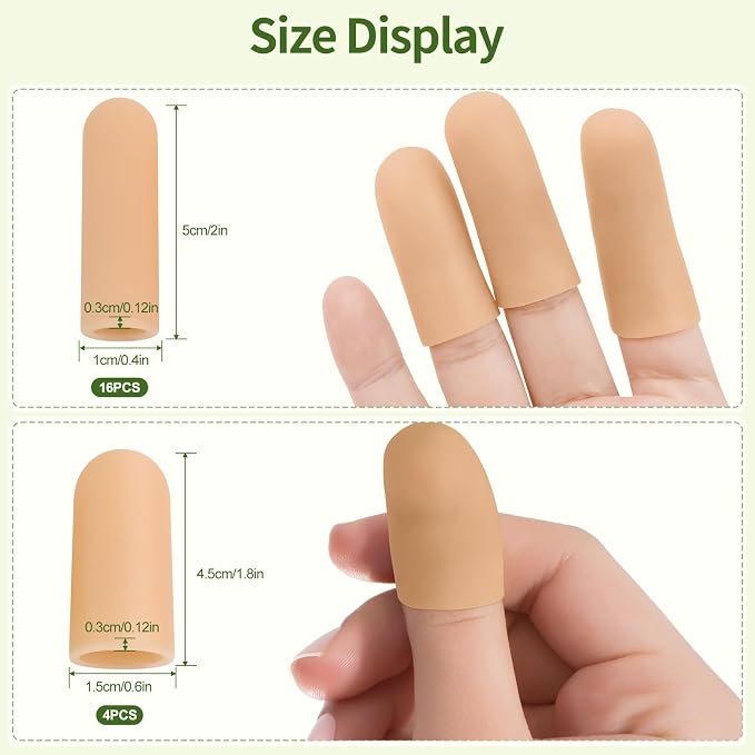 Gel Finger Cots, Silicone Finger Protectors, Finger Sleeves Tip Protectors - Image 2