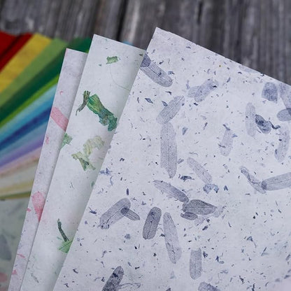 50 Design 50 Sheets A4 Natural Flowers, Mulberry Paper Sheets Art Tissue Washi - Image 6