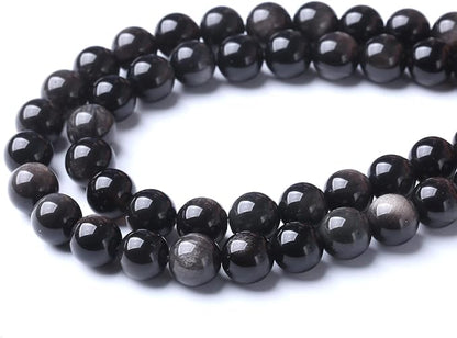 60pcs 6mm AAA Natural Obsidian Stone Beads Gemstone Round Loose Beads - Image 4