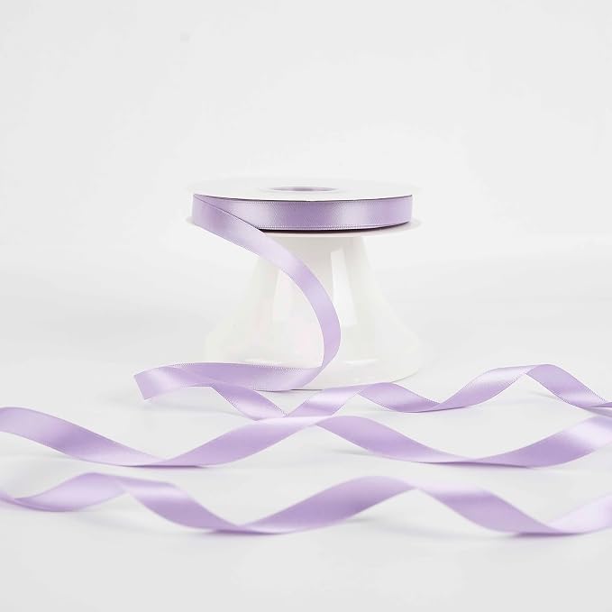 HUIHUANG Lavender Satin Ribbon 1/2 inch X 50 Yards Continuous, DIY Crafts - Image 6