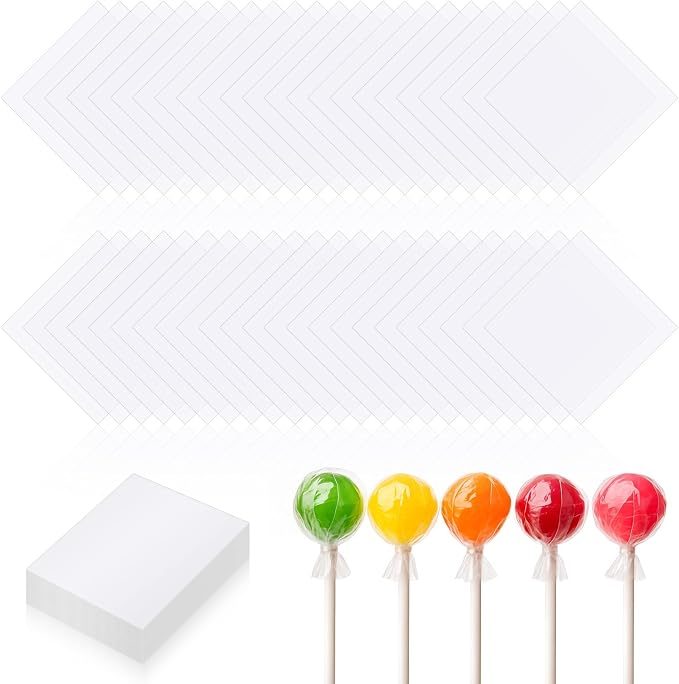 PEASUG 120 PCS Clear Cellophane Wrap, Cellophane Sheets, 7.5x7.5 Inches Cello by Unknown