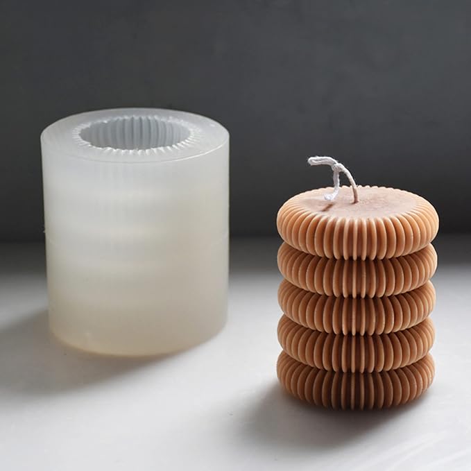 Tire Stripe Candle Silicone Mold Creative Column Candle Soap Mold Fondant - Image 3