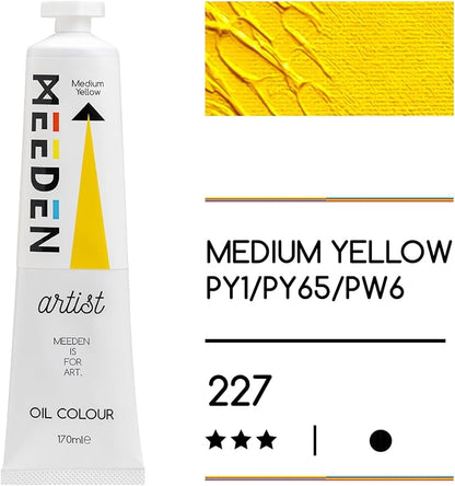 MEEDEN Artist Grade Oil Paint: Medium Yellow - 170ml/5.7oz Tube - Professional - Image 2