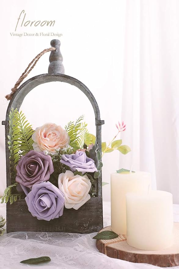 Floroom Artificial Flowers 50pcs Real Looking Lilac Foam Fake Roses - Image 6