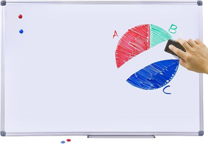36 x 24 inch Magnetic Dry Erase Board, DexBoard Mall-Mounted Aluminum Frame - Image 2