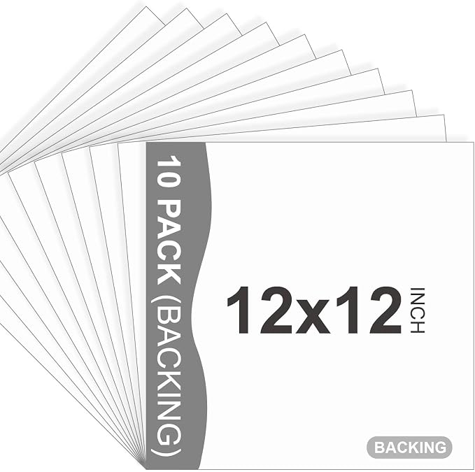 Somime 10 Pack Backing Boards, 12x12 Uncut White Mats Matboards, Acid-Free by SOMIME