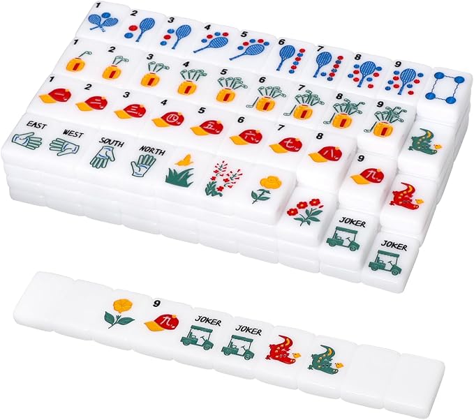 American Mahjong Tile Set with Clear Acrylic Box and Accessories, 160 Acrylic - Image 6