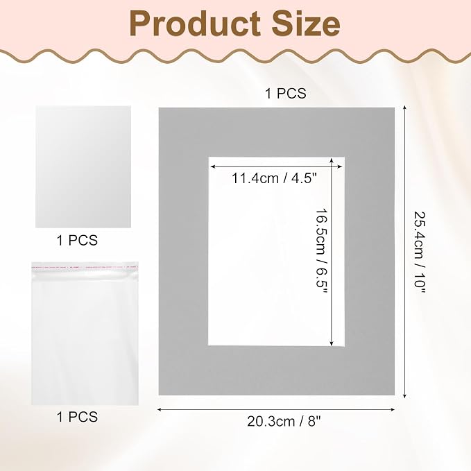 uxcell Picture Mats, 8 x 10 Mat Board Center - Image 2