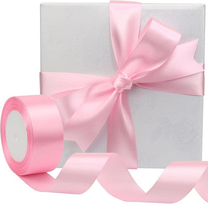 Pink Solid Satin Ribbon 1-1/2 Inch 25 Yards Solid Polyester Fabric Ribbon - Image 5