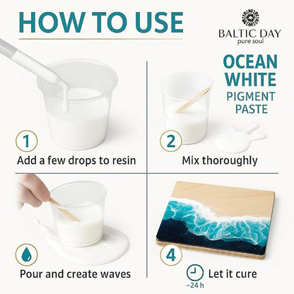 Ocean White Epoxy Resin Pigment Paste XL – High Concentration Dye - Image 5