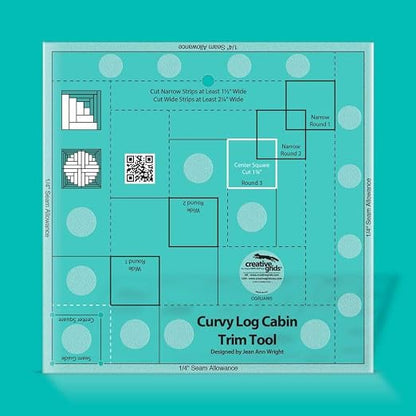 Creative Grids Curvy Log Cabin Trim Tool Quilt Ruler – CGRJAW5 – Made in USA - Image 2