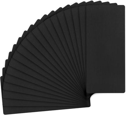 20-Pack Anodized Aluminium Laser Engraved Mount Metal Plate 2x1x0.04 Inch by MMETERXITY