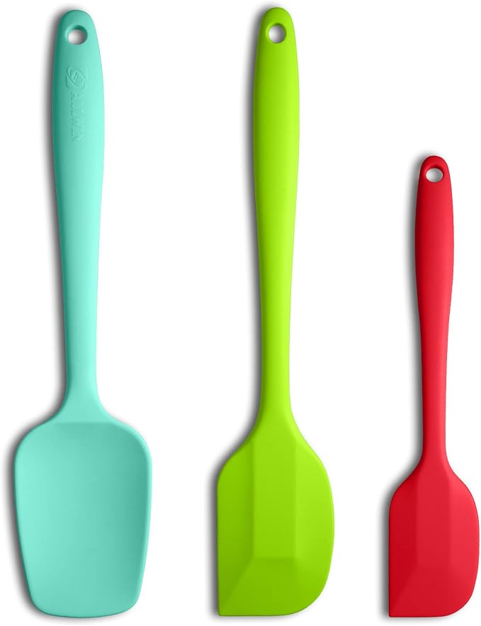 Silicone Spatula 3-piece Set, Ergonomic Handle High Heat-Resistant Spatulas by ALLWIN-HOUSEWARE