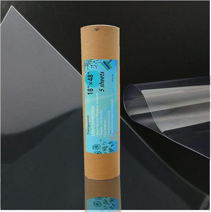 BANLTRE 18"x48" 5 Pieces Clear Blank Stencil Acetate Mylar by BANLTRE