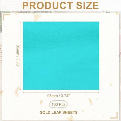 PATIKIL Gold Leaf Sheets for Art 3.7" x 3.4", Light Blue - Image 2