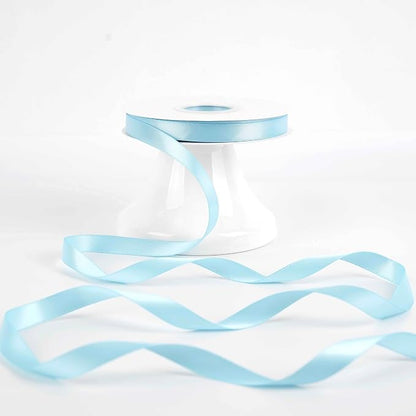 HUIHUANG Blue Satin Ribbon 1/2 inch X 50 Yards Continuous, Baby Blue - Image 6