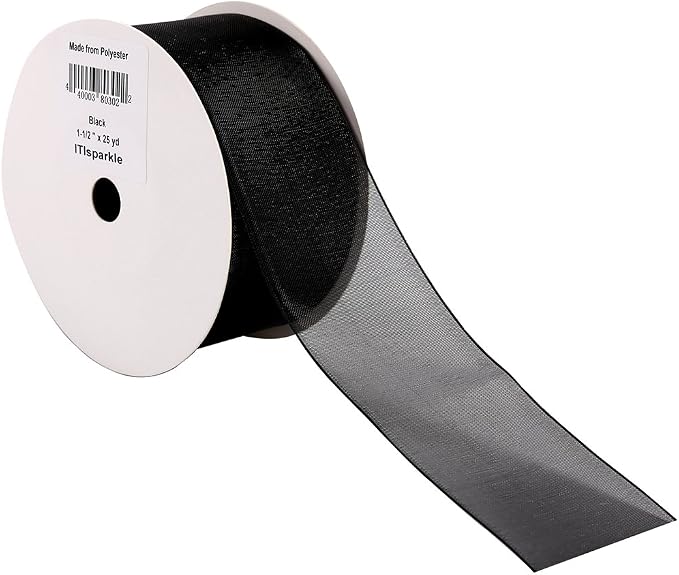 ITIsparkle 11/2" Inch Organza Ribbon 25 Yards-Roll Set by Joycrosso