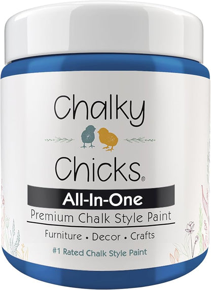 Chalky Chicks 8 Fl Oz Matte Denim Chalk Paint by ChalkyChicksFurniturePaint