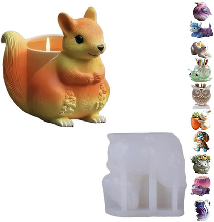 Animal Resin Molds Silicone 3D Cute Epoxy Resin Plaster Candle Holder Wax Molds by Unknown
