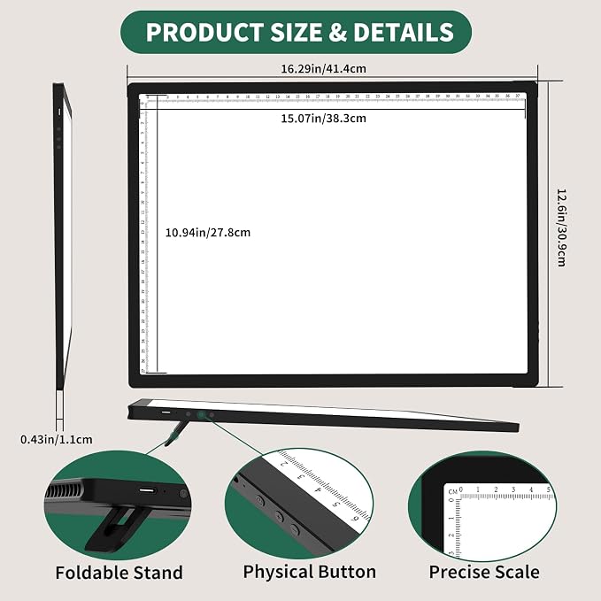 HIUKCOLED A3 Built-in Tilt Stand Light Tracing Box - Image 5