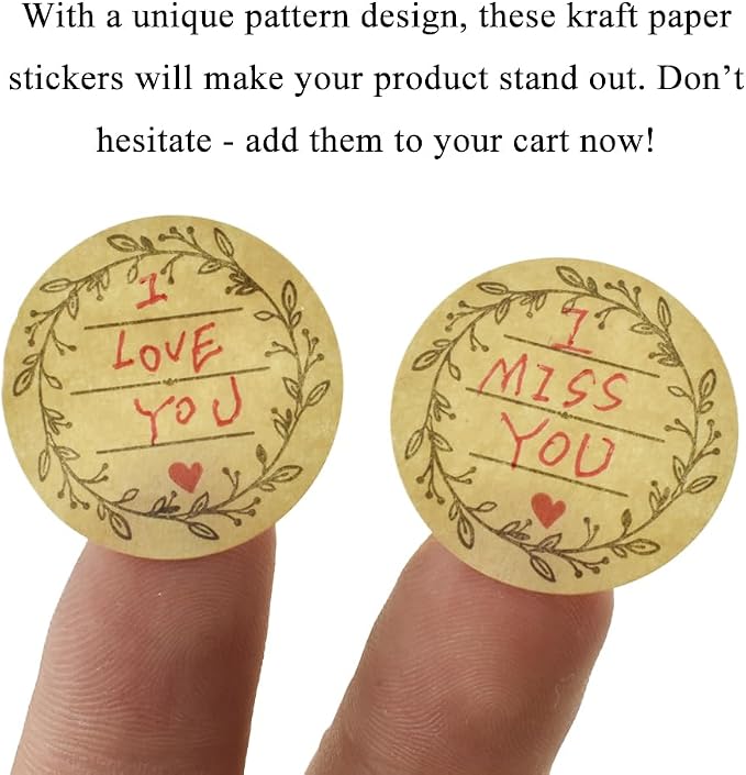 HAHIYO 1Inch 500Pcs Natural Brown Kraft Label Sticker Roll - Image 6