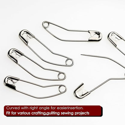 100 Pack Curved Safety Pins for Quilting Basting Pins 54mm/2inch Quilting - Image 5