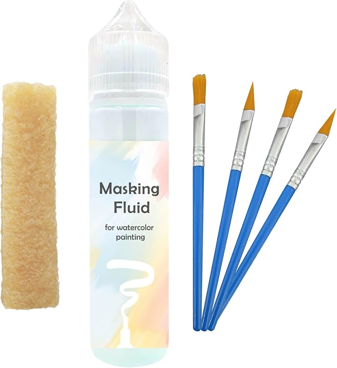 Blue Watercolor Masking Fluid by Tyrbsvlnar