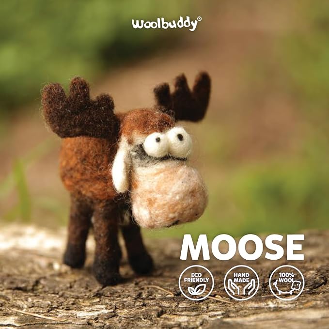 Woolbuddy Needle Felting Kit for Beginners & Adults, Moose Animal DIY Craft Kit - Image 2