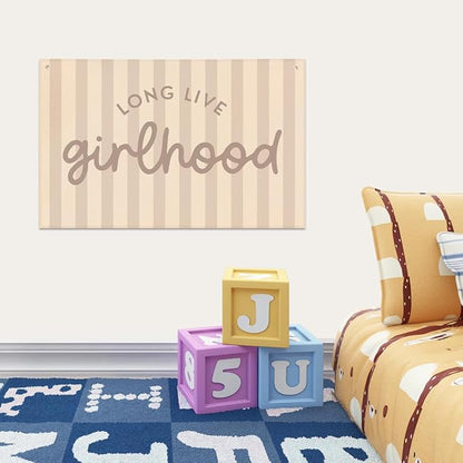 Long Live Girlhood Banner, Playroom Banner, Canvas Wall Hanging Flag Decor - Image 6