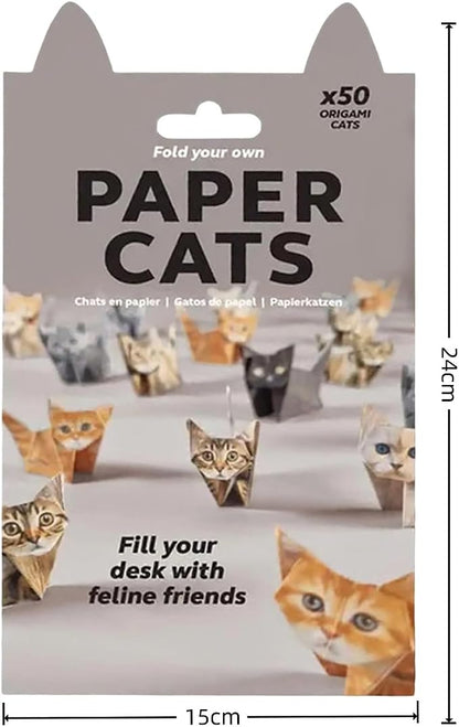 DIY Paper Cats Kit, Cute Kitten Origami Papercraft Kit, 50 Sheets DIY Origami - Image 2