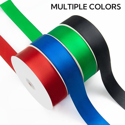 1-1/2 Inch 100 Yards Satin Ribbon Wine Red, Solid Color Fabric Ribbon - Image 7