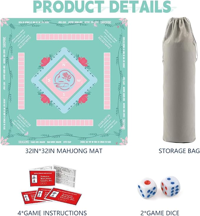 Mahjong Table Mat: 32.4 * 32.4 Inches Non-Slip and Noise-Reducing Mahjong Mat - Image 2