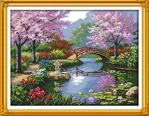 Stitchmelody 14CT Counted Cross Stitch Kits, DMC Unprinted Pattern Embroidery by Stitchmelody