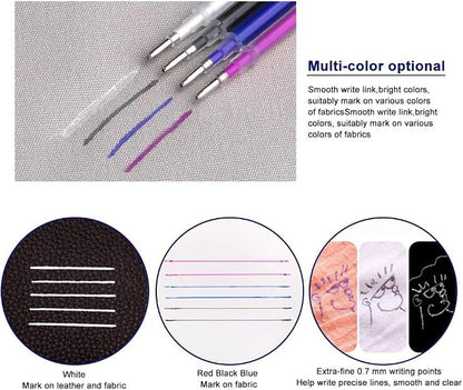 4 Colors Heat Erasable Pens: Fabric Marking Pens Auto-Vanishing Pen Sewing - Image 9