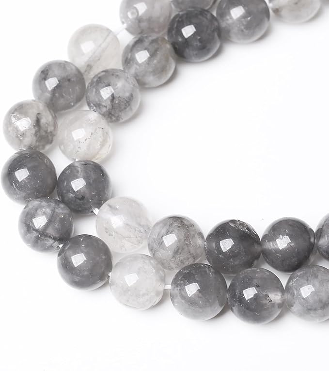 60pcs 6mm Natural Grey Cloud Crystal Stone Beads - Image 4