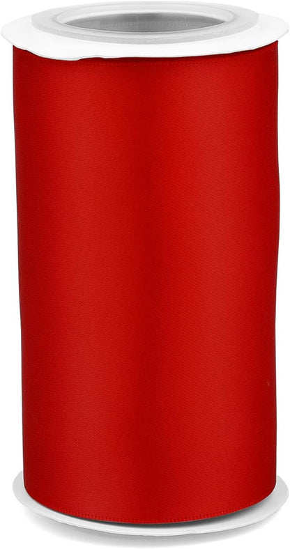 Humphrey's Craft 4 Inch Scarlet Red Double Faced Satin Ribbon - Image 3