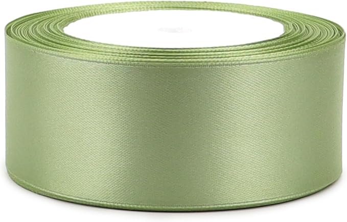 Pale Green Solid Satin Ribbon 1-1/2 Inch 25 Yards Solid Polyester Fabric Ribbon - Image 3
