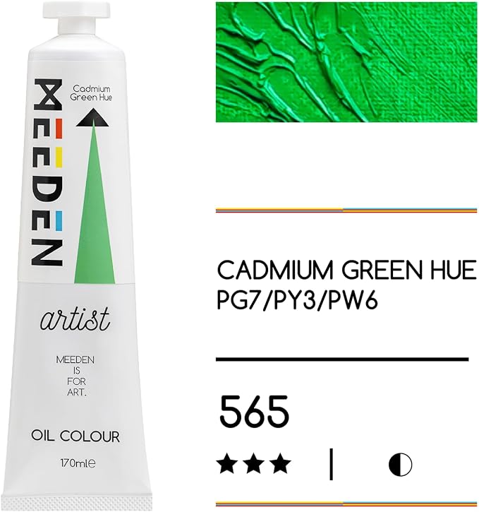 MEEDEN Artist Grade Oil Paint: Cadmium Green Hue - 170ml/5.7oz Tube - - Image 2