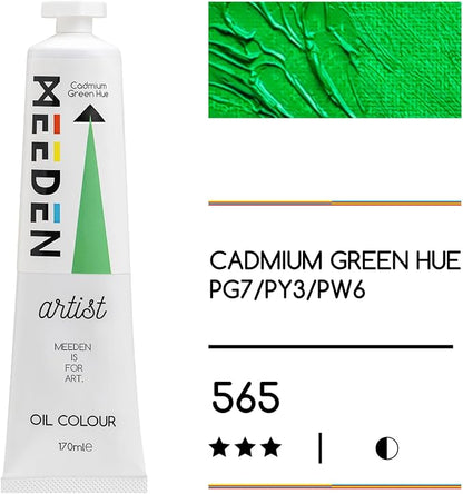 MEEDEN Artist Grade Oil Paint: Cadmium Green Hue - 170ml/5.7oz Tube - - Image 2