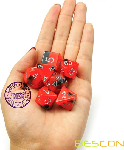 Bescon Two-Tone Glow-in-The-Dark Polyhedral Dice Set HOT Rocks, Luminous RPG - Image 7