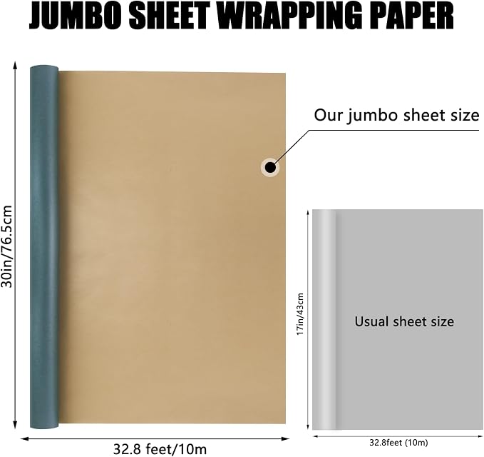 NESCCI Oversized Matte Wrapping Paper, Double Sided Solid Color Pearly-Lustre - Image 2