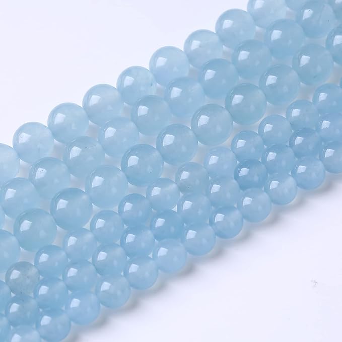32PCS 12MM Natural Cyanihalite Round Loose Stone Beads by JIANJING