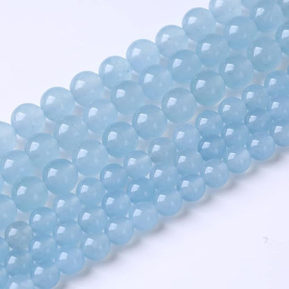 45PCS 8MM Natural Cyanihalite Loose Stone Beads by JIANJING