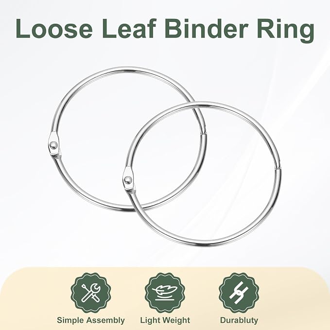 PATIKIL 3" x 3.2" Loose Leaf Binder Rings - Image 3