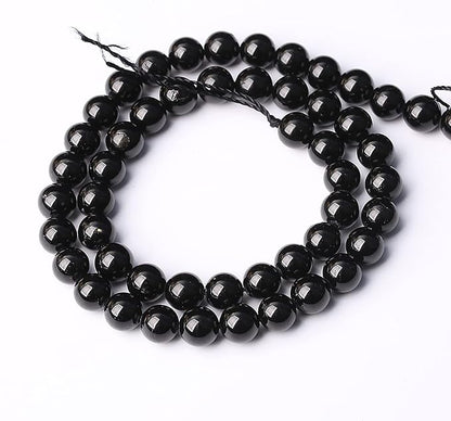 46pcs 8mm AAAA Natural Black Tourmaline Gemstone Beads Round Loose Beads - Image 5